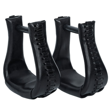 Hilason Western Saddle Bell Oil Leather Horse Stirrups Neck 3 In